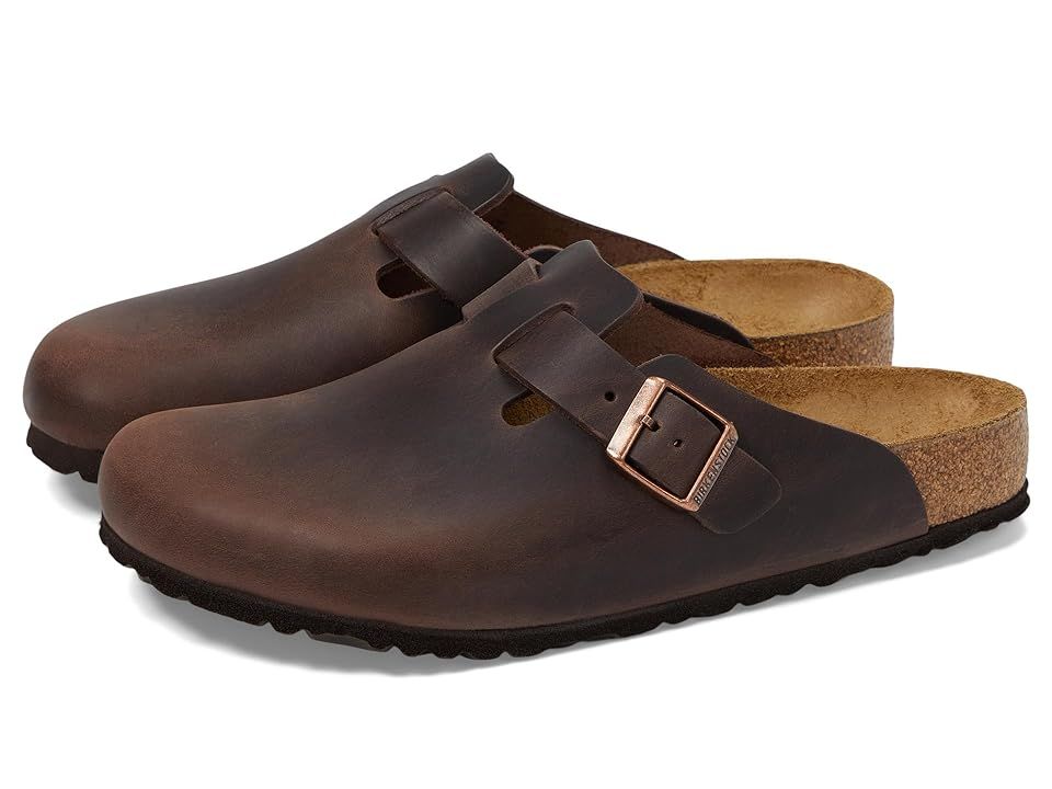 Birkenstock Boston - Oiled Leather (Unisex) (Habana Oiled Leather) Clog Shoes | Zappos
