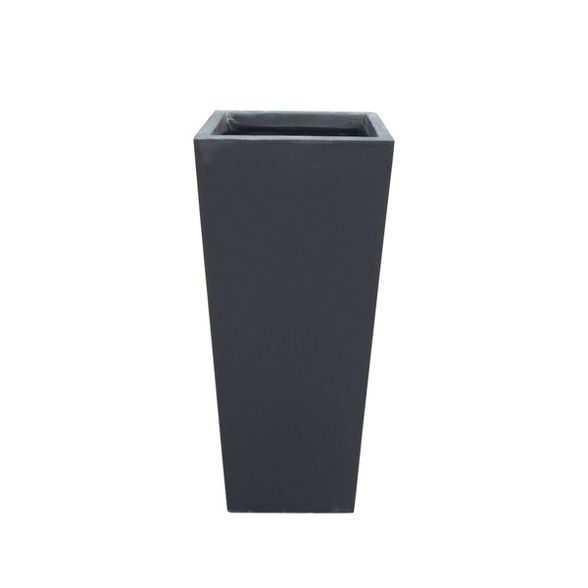 Kante Lightweight Modern Tapered Concrete Rectangular Planter Charcoal Black - Rosemead Home & Ga... | Target