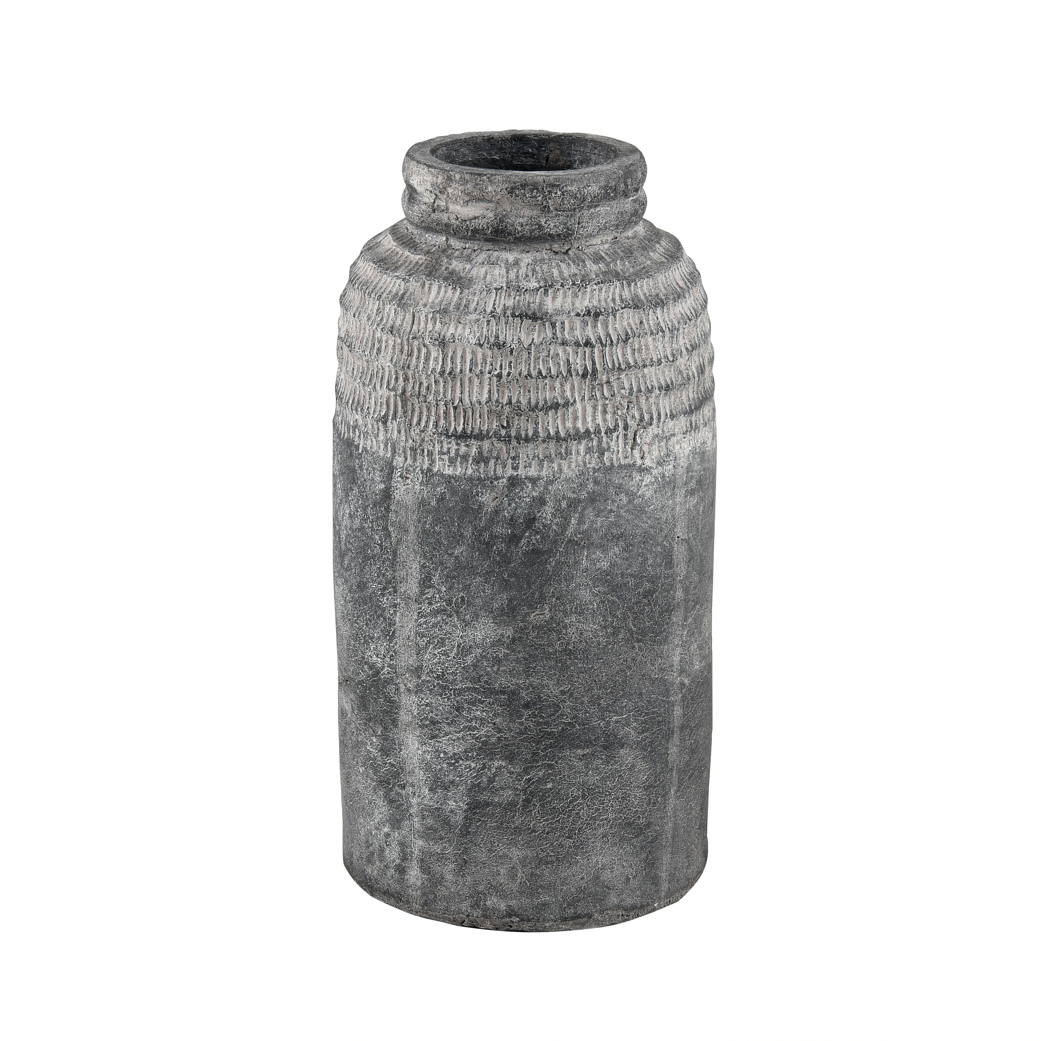 Elk Home Ashe Antique Dark Gray Earthenware 6.25 Inch Wide Vase | Bed Bath & Beyond