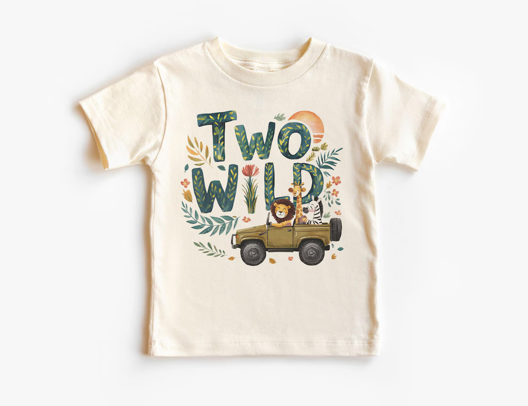 2nd Birthday Safari Toddler Shirt Cute Two Wild Animals Driving Safari Truck Tee Second Birthday ... | Etsy (US)