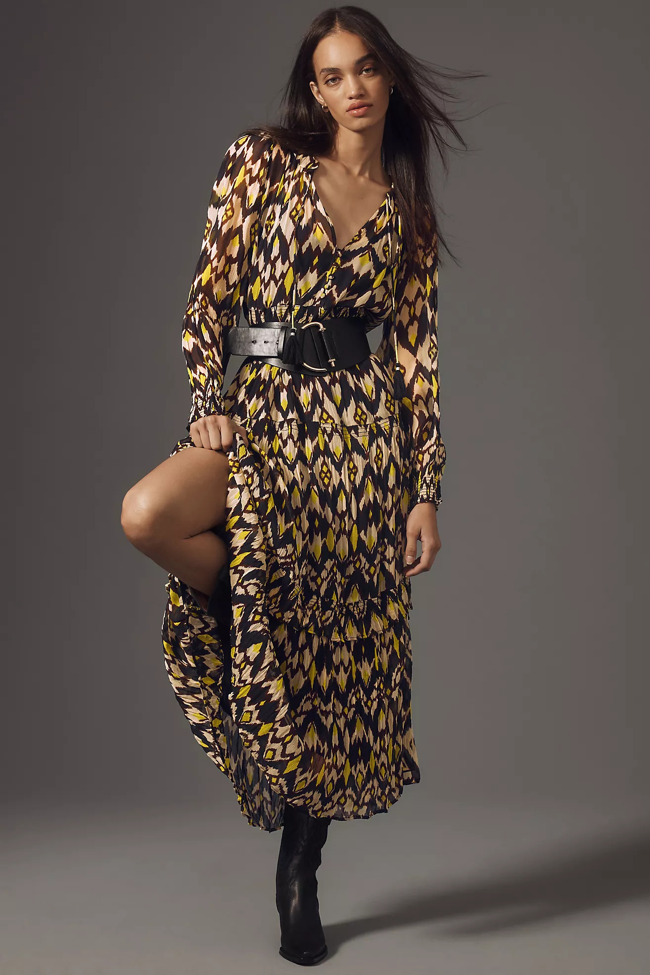 The Marais Printed Chiffon Maxi Dress | Anthropologie (US)