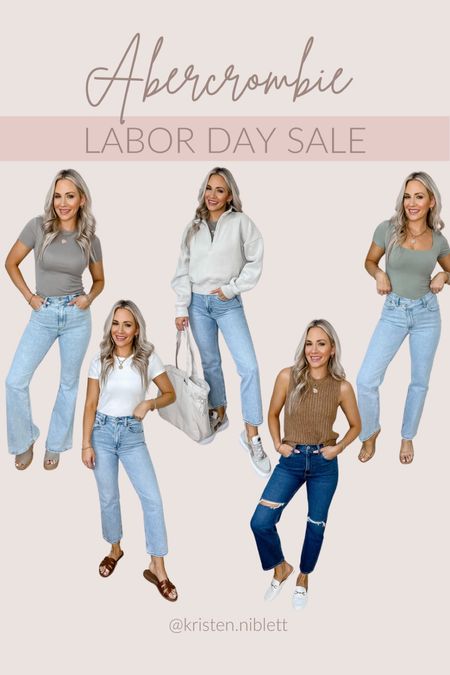 Abercrombie Labor Day Sale 25% off + extra 15% off! // wearing a 25 short in all jeans except the dark pair I sized up to a 26 short because they run small. 

#LTKSeasonal #LTKsalealert #LTKU