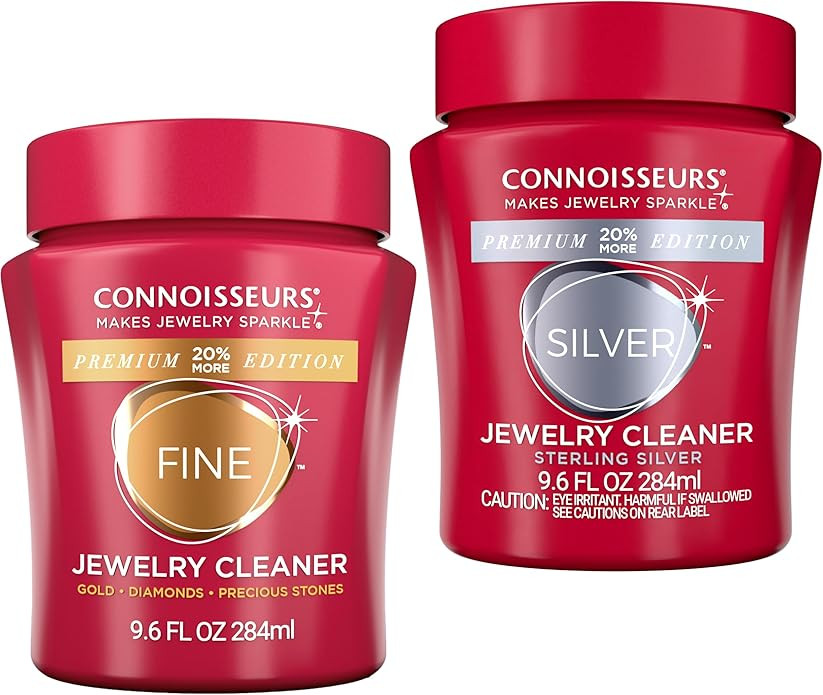 CONNOISSEURS Premium Edition Jewelry Cleaner, Value Size 9.6oz - Pick from Fine, Silver or Delica... | Amazon (US)