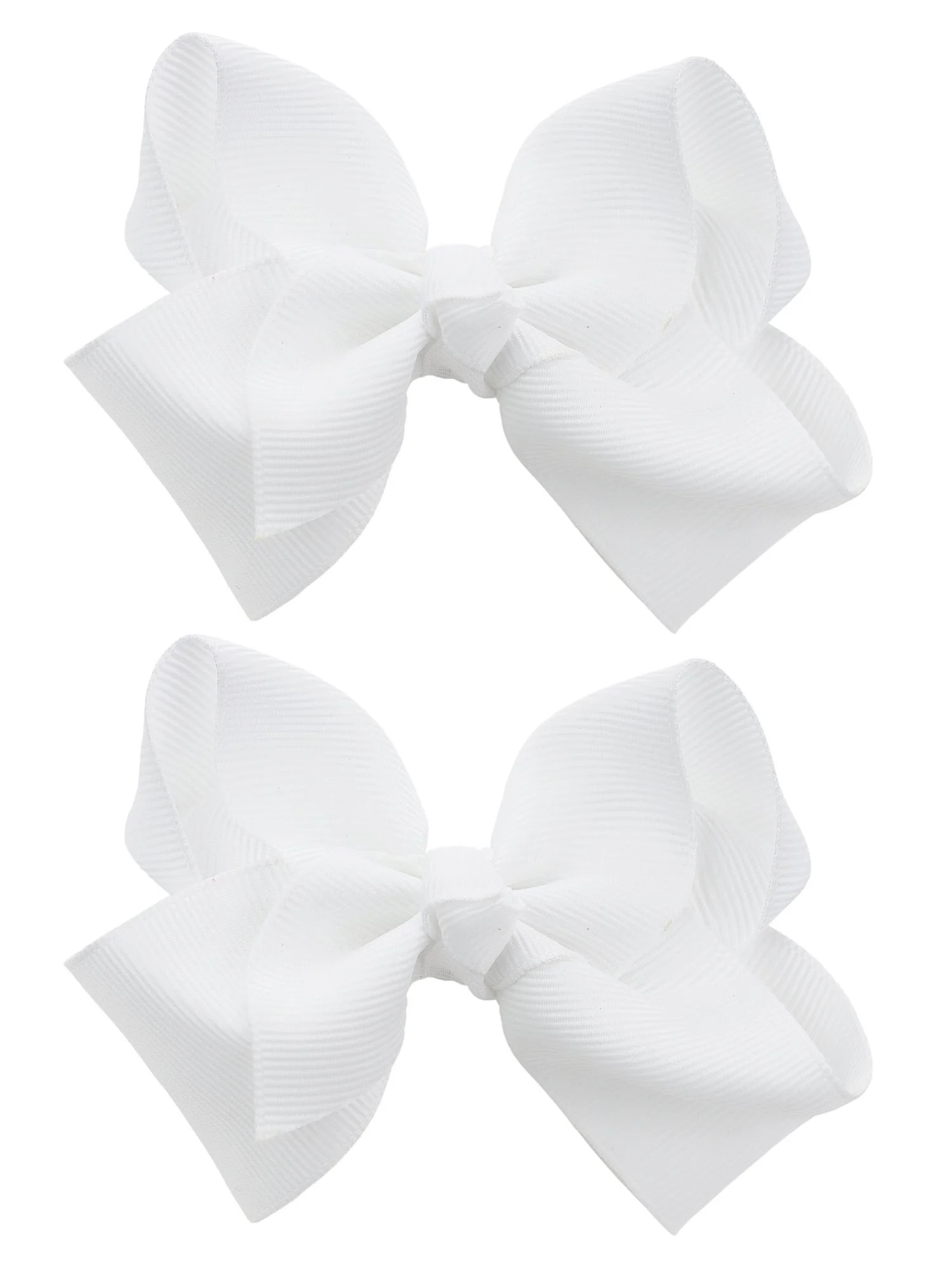 NYFASHION101 Toddlers' Girls' Smooth Grosgrain Ribbon Bow Alligator Clip, White | Walmart (US)