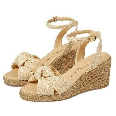 Stuart Weitzman Women's Playa Natural Espadrille Knot Wedge Size 10 (MSRP $395) | eBay | eBay US