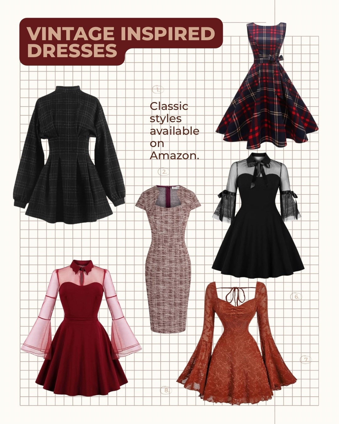 vintage-inspired dresses that are actually on Amazon 🍂

These classic styles never go out of fashion - plaid fit-and-flare, mesh sleeves, bow details. Perfect for holiday parties, date nights, or when you want to feel like the main character.

All affordable, all timeless, all Amazon.

#LTKMidsize #LTKHoliday #LTKFindsUnder50