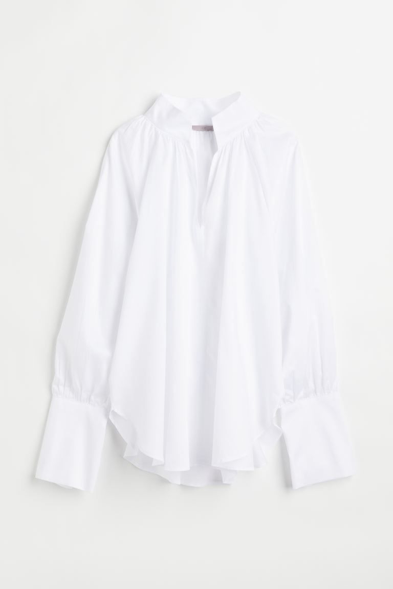 Cotton poplin blouse | H&M (UK, MY, IN, SG, PH, TW, HK)