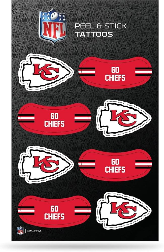 Rico Industries NFL Football Peel & Stick Temporary Tattoos - Eye Black - Game Day Approved | Amazon (US)