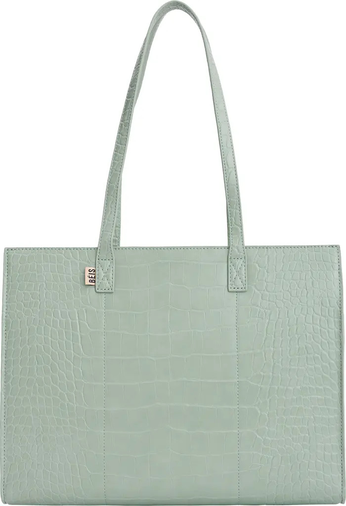 Water Repellent Croc Embossed Work Tote | Nordstrom