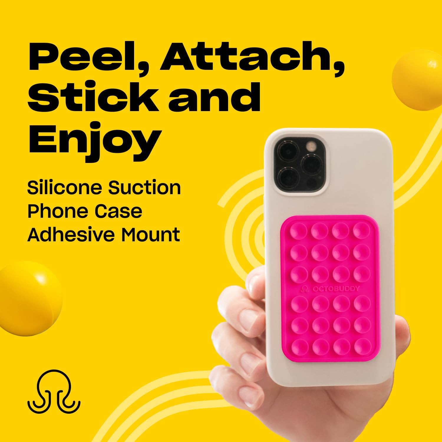 OCTOBUDDY Classic - Silicone Suction Phone Case Adhesive Mount - Hands-Free, Strong Grip Holder f... | Amazon (US)