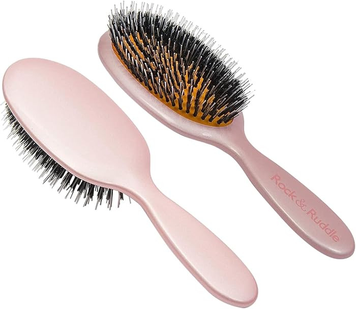 Rock & Ruddle Natural Mixed Boar Bristle Hair Brush for Women and Kids (Small/Travel Size, 17.5cm... | Amazon (US)