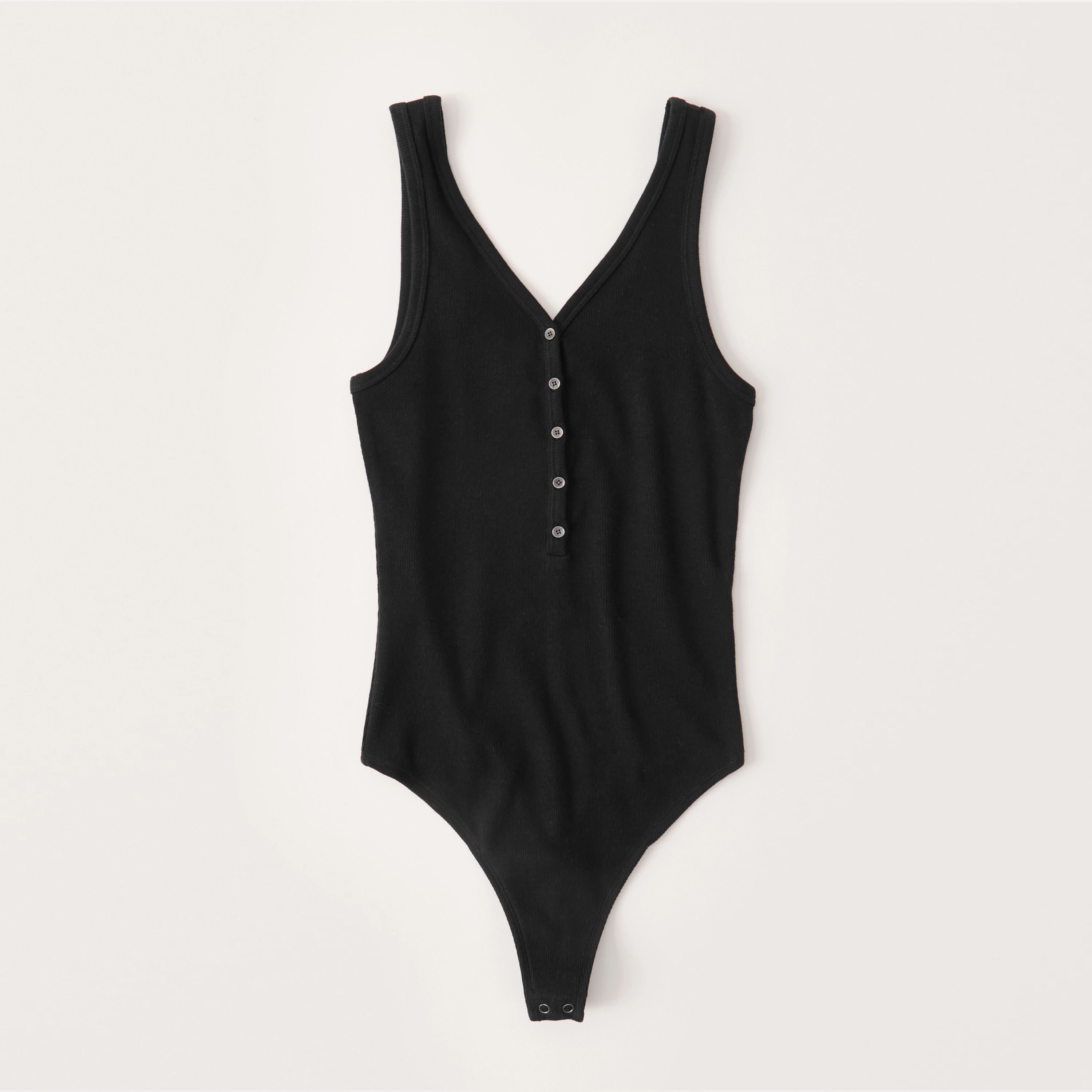 Ribbed Henley Tank Bodysuit | Abercrombie & Fitch (US)