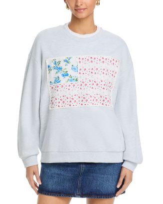 Vintage Havana American Flag Applique Crewneck Sweatshirt | Bloomingdale's Women | Bloomingdale's (US)