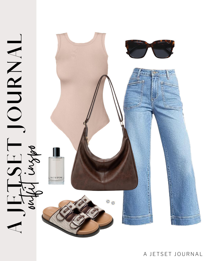 Start with ANRABESS’ bodysuit and wide-leg jeans. Step into these trendy sandals to anchor the fit. Complete the look by throwing a classic shoulder bag and finishing with SOJOS sunnies.

#LTKSeasonal #LTKSaleAlert #LTKTravel
 

 