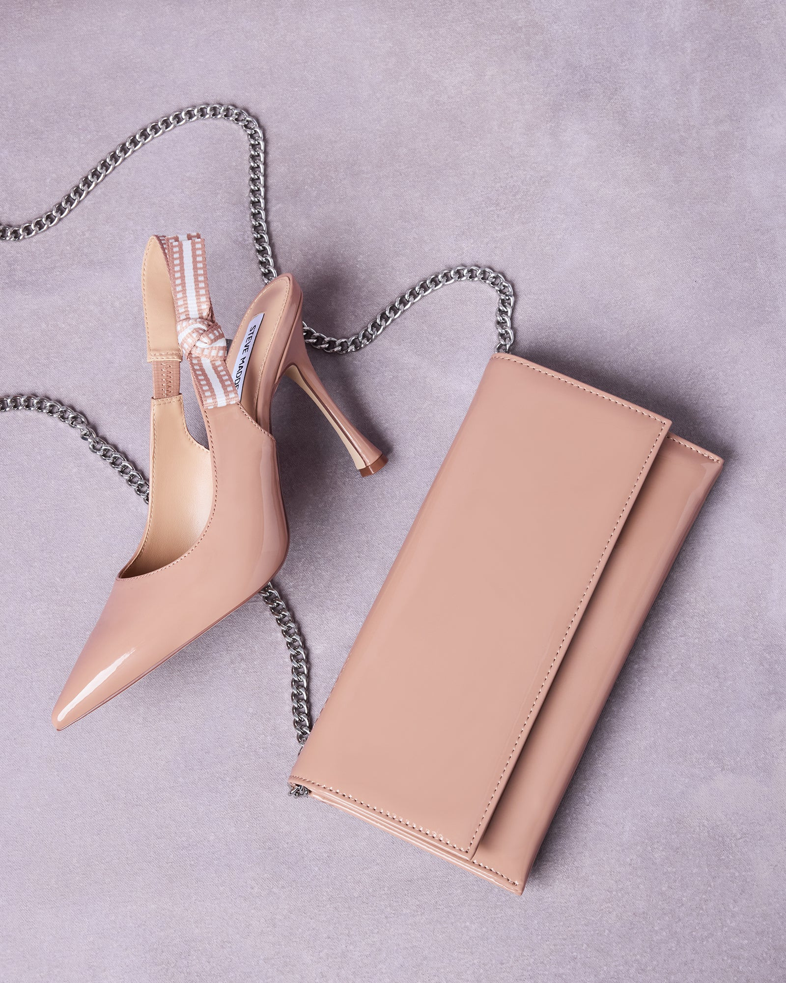 BRI HEEL AND JULIANA BAG BLUSH PATENT BUNDLE | Matching Shoe And Bag | Steve Madden (US)