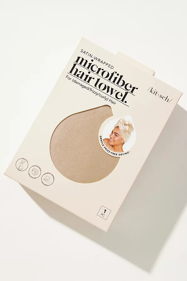 Satin-Wrapped Hair Towel | Anthropologie (US)