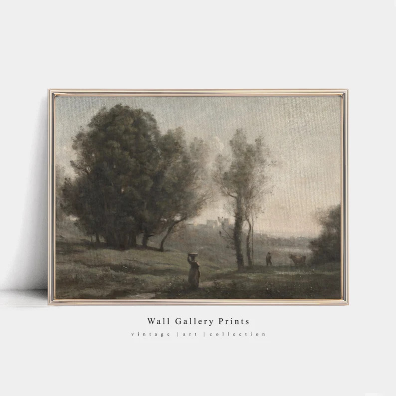 France Landscape Painting | Vintage Country Print | Horizontal Digital PRINTABLE #066L - Etsy | Etsy (US)