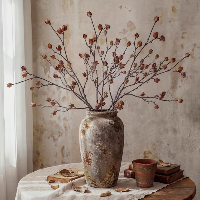 Hotop 6 pcs Fall Artificial Berry Stems, Brown, 35.4in | Amazon (US)