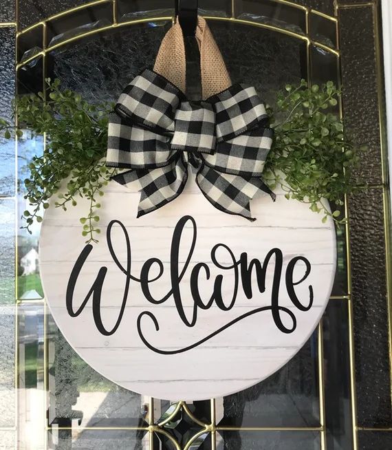 Front Door Decor Door Hanger  Welcome  Wreath  | Etsy | Etsy (US)