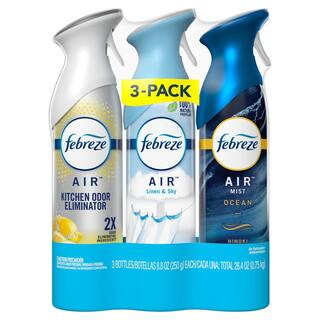 Febreze AIR 8.8 oz. Variety Kitchen Odor Eliminator Linen and Sky and Ocean Scent Air Freshener S... | The Home Depot