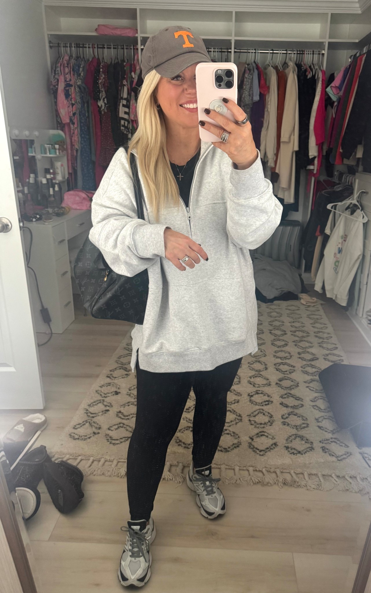 The coziest half zip from Aerie ! Very oversized. I could have done a small but I like the super oversized look in a medium 

These sneakers are so comfy as well. I’m in a kids size 

#LTKSeasonal #LTKActive #LTKPetite