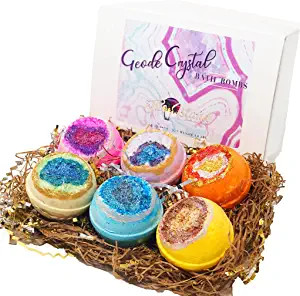 Click for more info about GEODES 6 Large Bath Bombs with Moisturizing Butters Made in USA