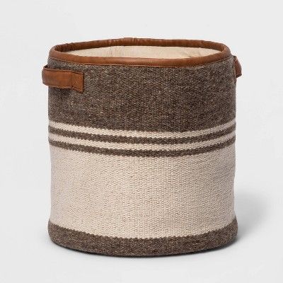 Hand Woven Cotton Wool Basket Natural - Threshold&#8482; | Target