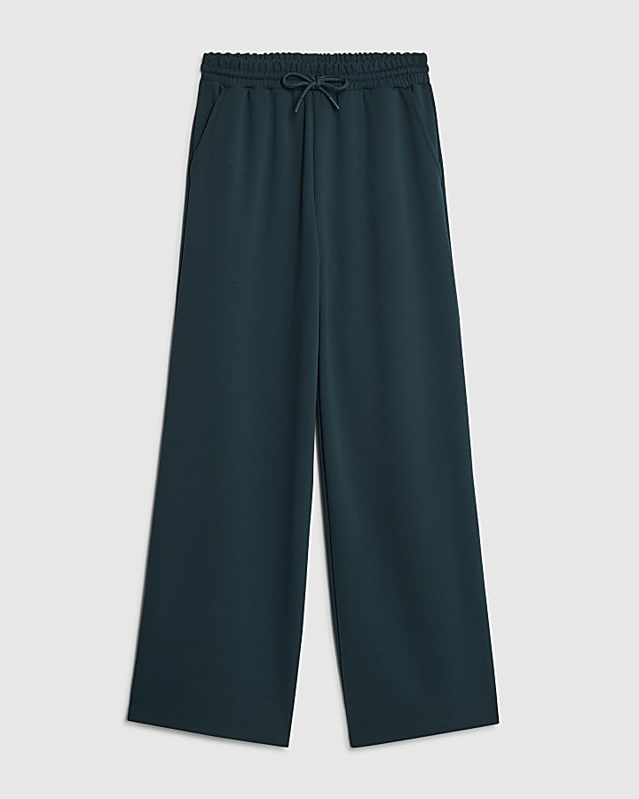 Green Premium Wide Leg Joggers | River Island UK & IE