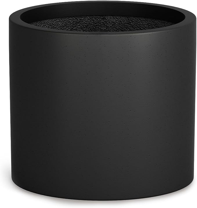 Fox & Fern 8 Inch Black Fiberstone Indoor Plant Pots with Drainage - Set of 3 | Amazon (US)