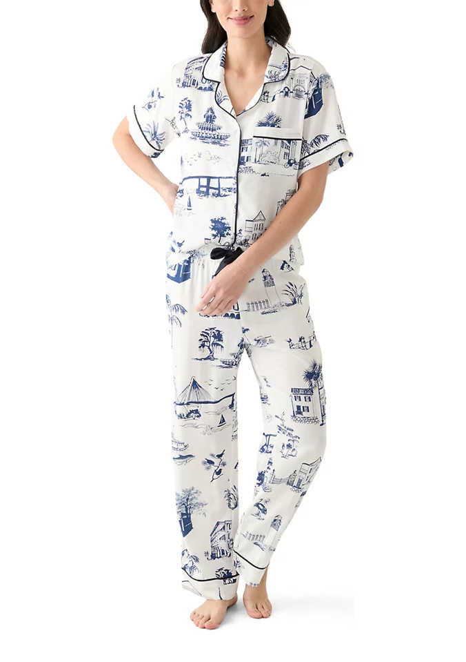 Charleston Toile Print Pajama Set | Belk