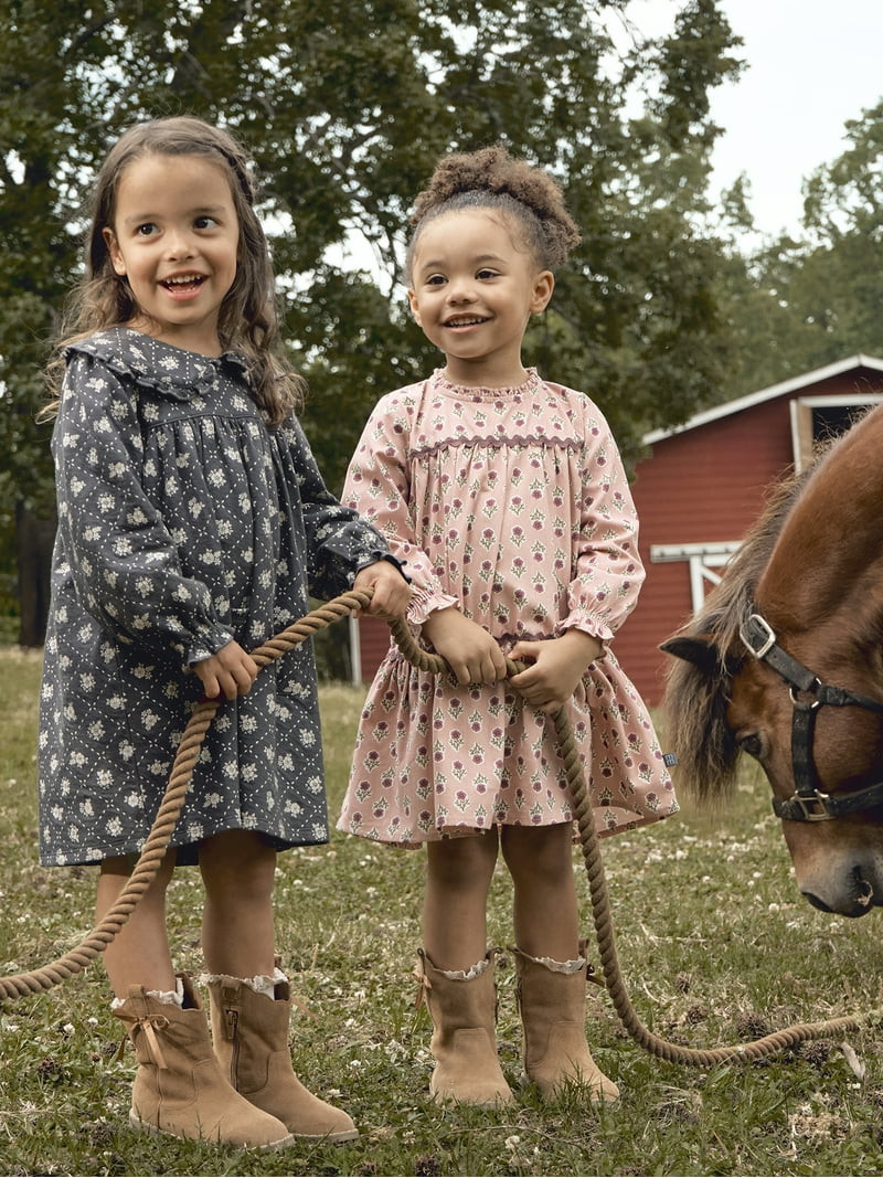 Modern Moments by Gerber Toddler Girl Ruffle Dress with Collar, Sizes 12M-5T | Walmart (US)