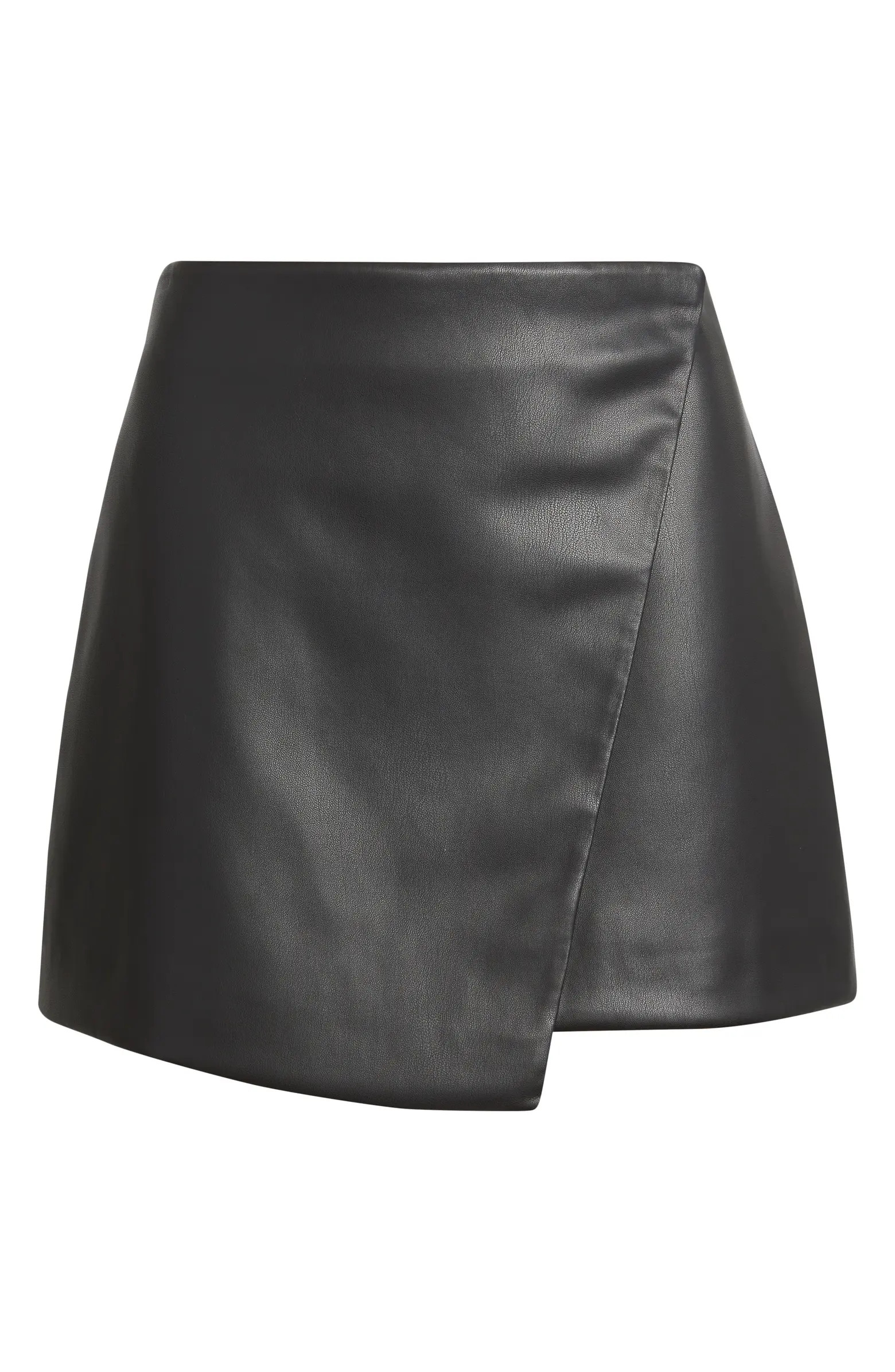 Faux Leather Wrap Miniskirt | Nordstrom
