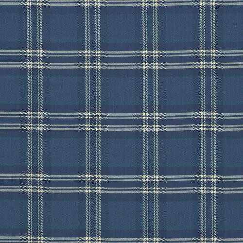 Schumacher Check Rustique Atlantic Blue Fabric | DecoratorsBest | DecoratorsBest