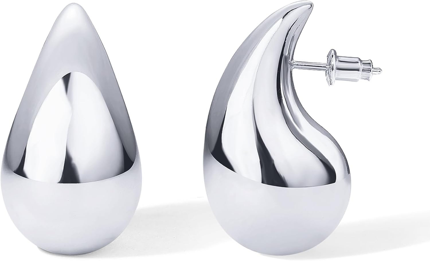 PAVOI 14K Gold Plated 925 Sterling Silver Post Teardrop Chunky Hoop Earrings - Lightweight Drop Earrings for Women - Designer Earring Trendy Jewelry | Amazon (US)