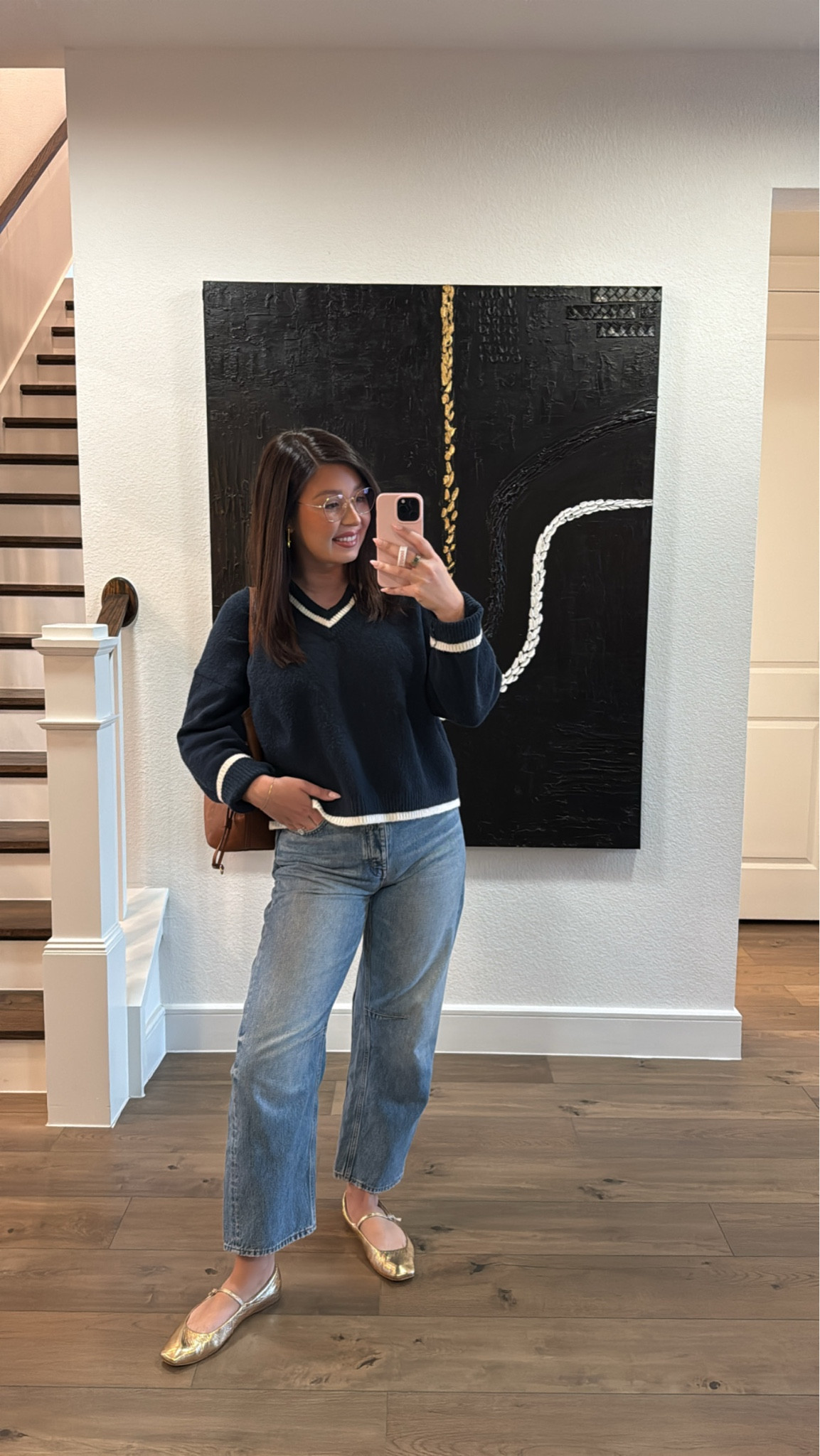 Today’s mom fit! 🤍 The sweater is true to size but I would recommend sizing down in the jeans.

#LTKStyleTip