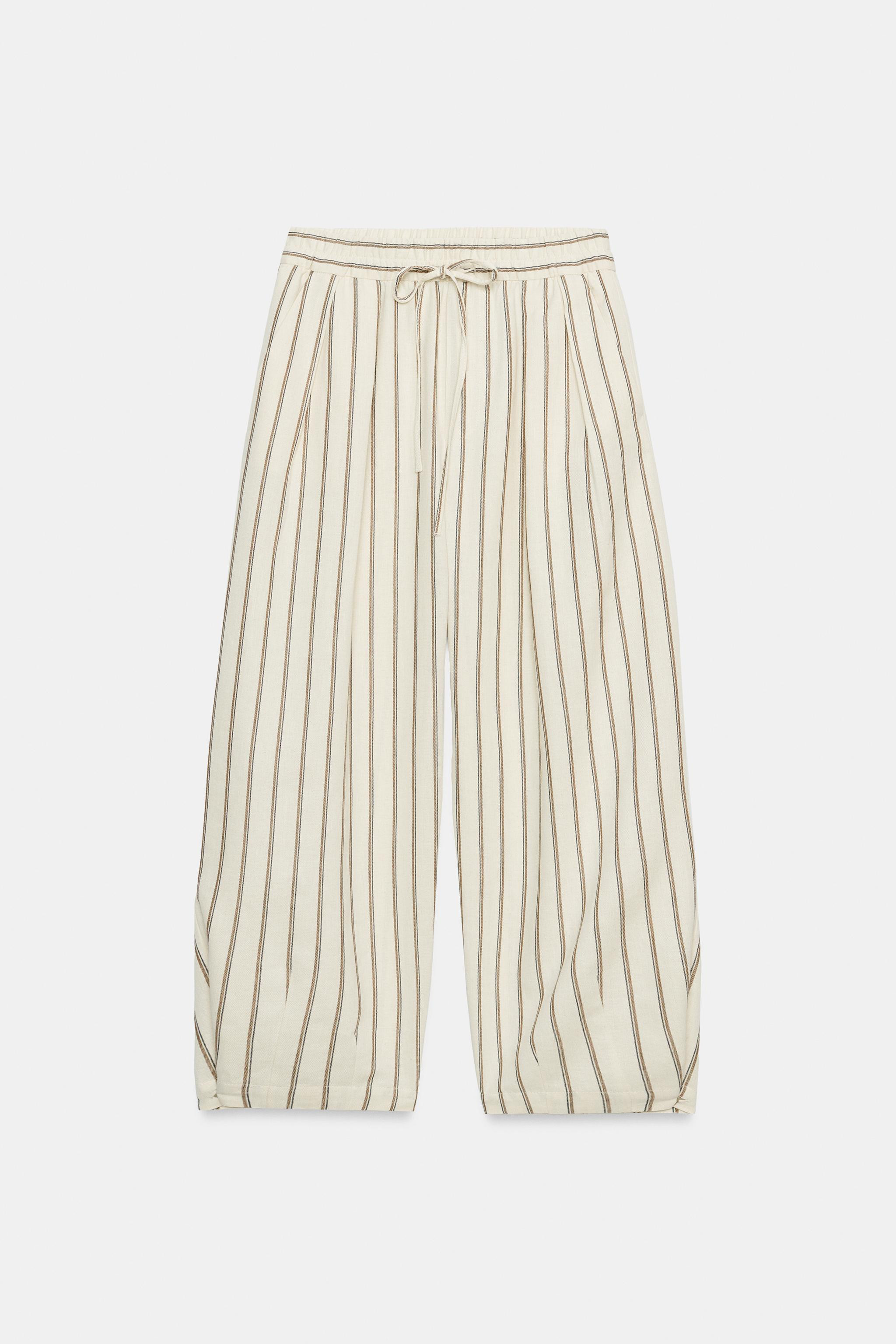 ZW COLLECTION STRIPED PYJAMA-STYLE TROUSERS | Zara UK