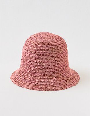 Aerie Straw Crochet Bucket Hat | Aerie