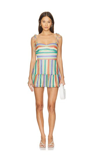 Champagne Romper in Rainbow Stripe | Revolve Clothing (Global)