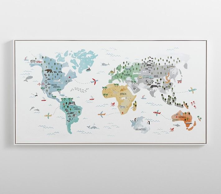 World Map Wall Art | Pottery Barn Kids