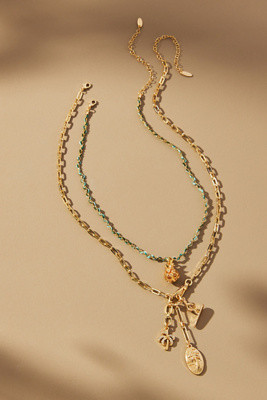 Surfer Charm Necklaces, Set of 2 | Anthropologie (US)