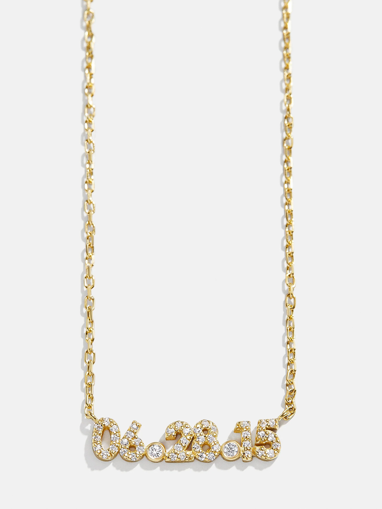 14K Gold Pavé Custom Number Necklace - 14K Gold. Pavé Cubic Zirconia Stones | BaubleBar