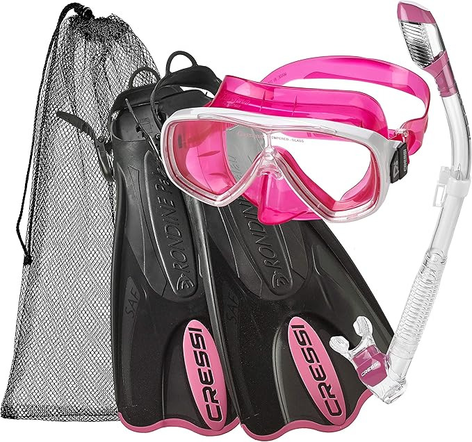Cressi Light Weight Premium Travel Snorkel Set fo All Family | Palau SAF Set made in Italy | Amazon (US)