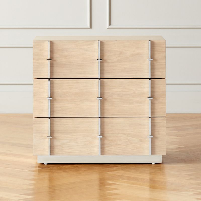 Bowen Oak Inlay Nightstand | CB2 | CB2