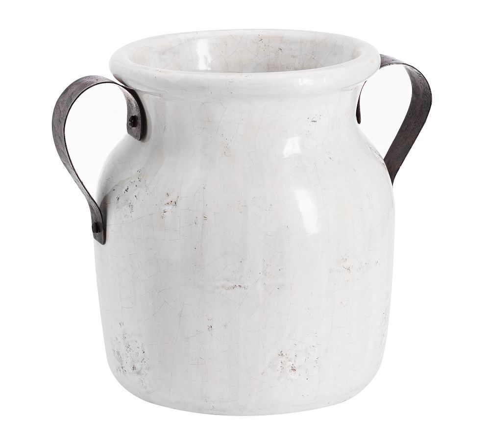 Marlowe Ceramic Urn, White - Small | Pottery Barn (US)