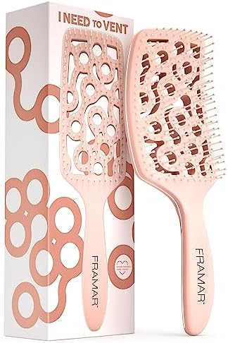 FRAMAR Professional Vented Hair Brush – Curved Hair Brush For Blow Drying, Wet Paddle Brush For... | Amazon (US)