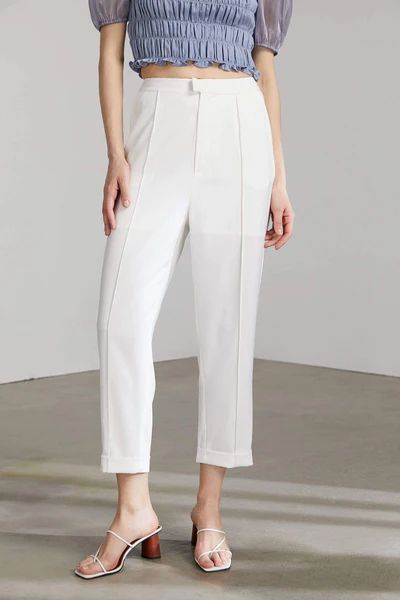 Stassy Bright White Trousers | J.ING