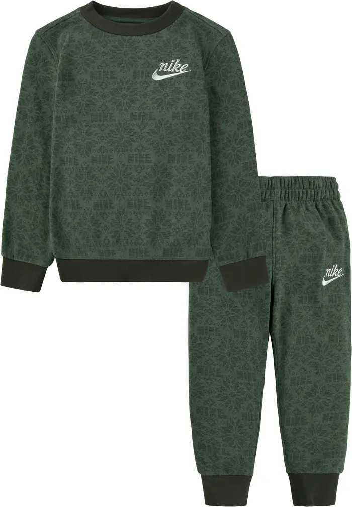 Kids' Sportswear Club Holiday Crewneck Sweatshirt & Joggers Set | Nordstrom Rack