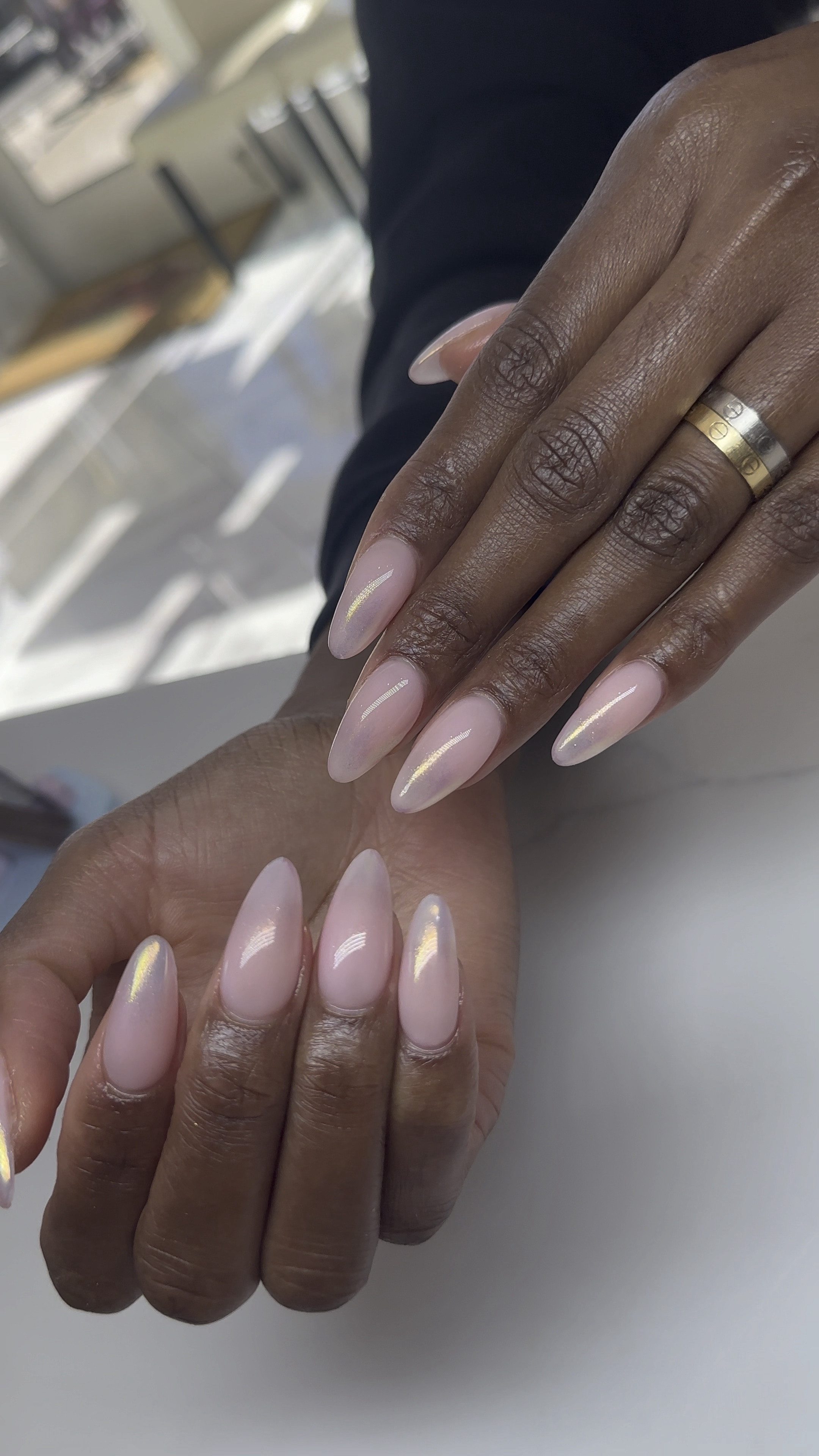 The subtle nail art that came to life today is just 😍 no words. The sheer milky pink polish is so beautiful. Exact based I used is Strawberry Milk by Kokoist. I almost left it as is. A little chrome didn’t hurt, am I right?!

Here’s what to ask for: Stiletto Gel X extensions, filed into almond shape, sheer pink polish with ombré chrome powder.

#LTKHoliday #LTKbeauty #LTKSeasonal