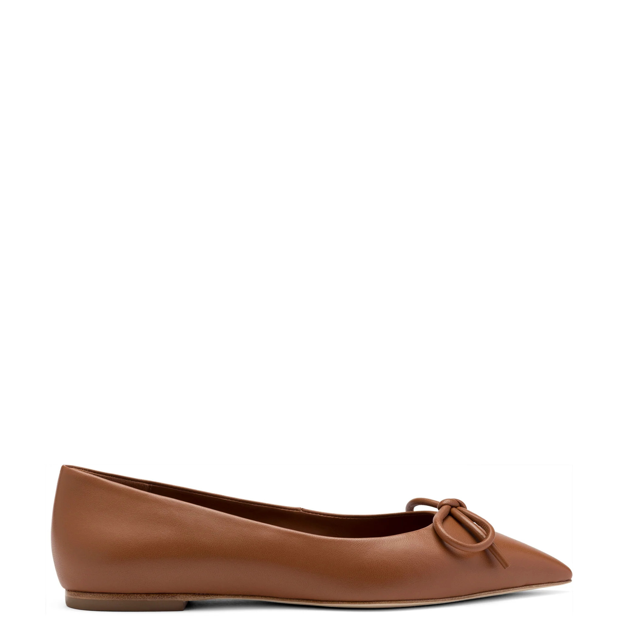 Lee Flat In Caramel Leather | Larroude