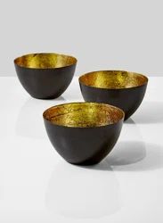 Corrigan Studio® Laster 4 Piece Metal Decorative Bowl in Black/Gold | Wayfair North America